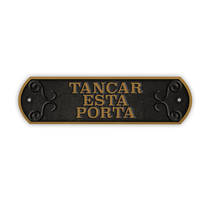Señal Horizontal Hierro 'Tancar Esta Porta', 24 x 7.2 cm, MAGNET & STEEL