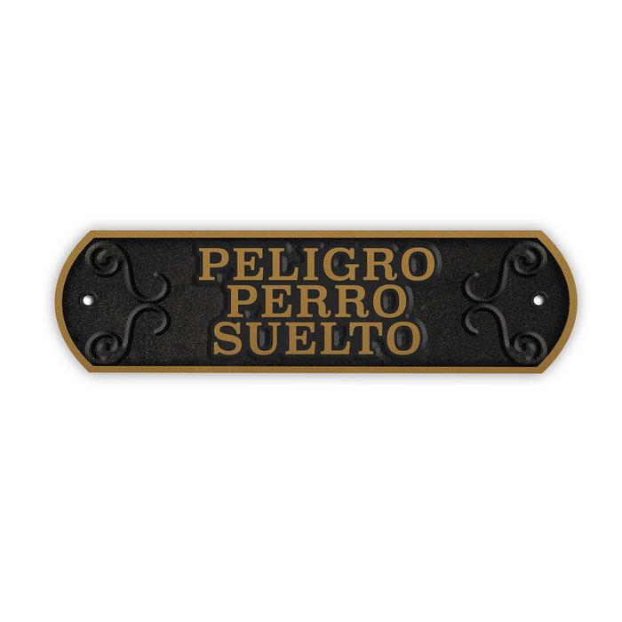 Señal Horizontal Hierro 'Peligro perro Suelto', 24 x 7.2 cm, MAGNET & STEEL
