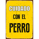 Señal A5 Metálica 'Cuidado con el Perro', 14.8 x 21 cm, MAGNET & STEEL