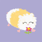 Tarjeta Dibujo Cobaya y Flor, 15 x 15 cm, MAGNET & STEEL