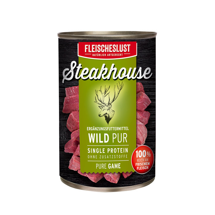 Lata Perro Ciervo Puro, FLEISCHELUST, 800 g