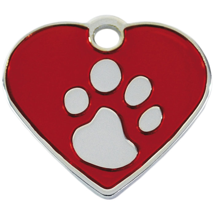 Placa IMARC Corazón Pequeño, 2.5 x 2 cm, Latón, Rojo/baño Plata H925. Si quiere añadir grabación añada el artículo H166200, indique el nombre a grabar en el campo de observaciones de su pedido.