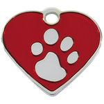 Placa IMARC Corazón Pequeño, 2.5 x 2 cm, Latón, Rojo/baño Plata H925. Si quiere añadir grabación añada el artículo H166200, indique el nombre a grabar en el campo de observaciones de su pedido.