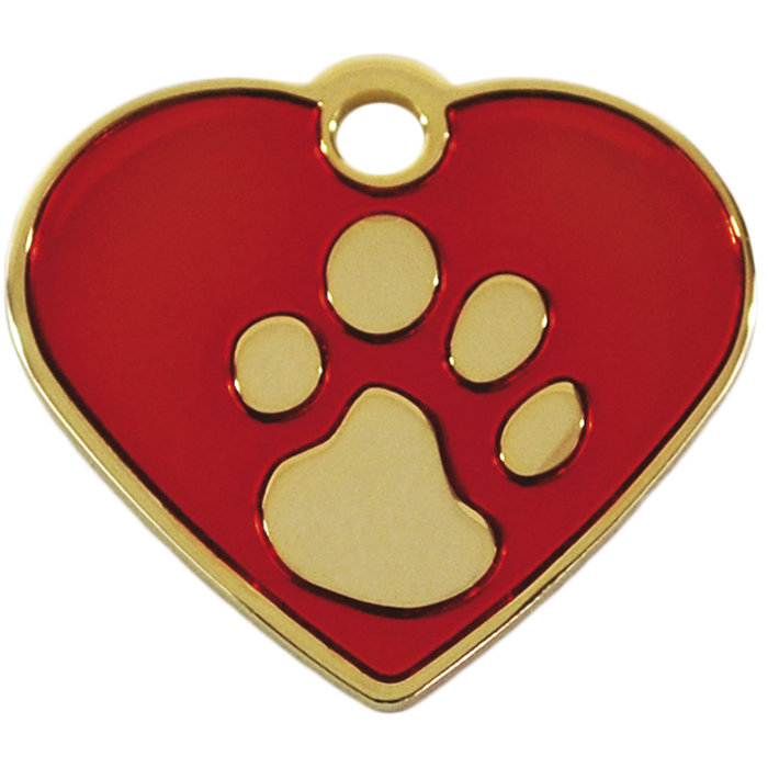 Placa IMARC Corazón Pequeño, 2.5 x 2 cm, Latón, Rojo/baño Oro 24 K. Si quiere añadir grabación añada el artículo H166200, indique el nombre a grabar en el campo de observaciones de su pedido.