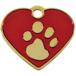 Placa IMARC Corazón Pequeño, 2.5 x 2 cm, Latón, Rojo/baño Oro 24 K. Si quiere añadir grabación añada el artículo H166200, indique el nombre a grabar en el campo de observaciones de su pedido.