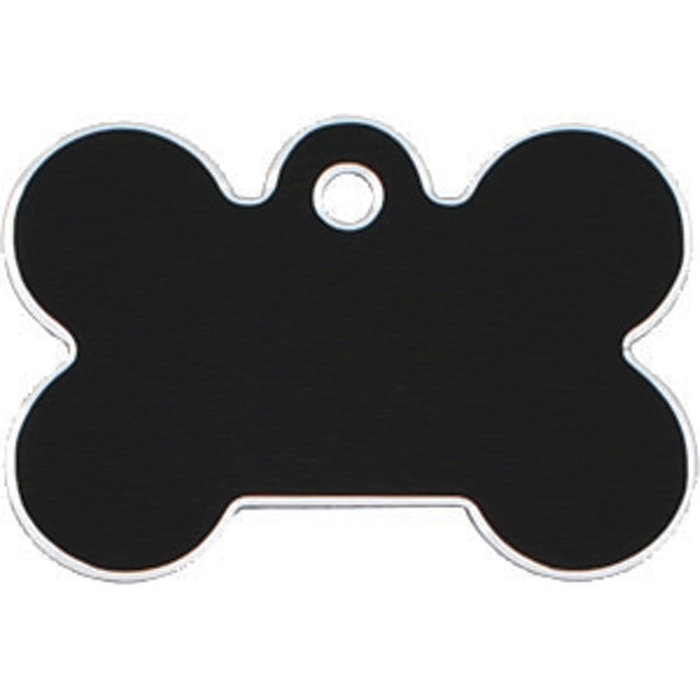 Placa IMARC Hi Line Hueso Grande, 4 x 2 cm, Aluminio, Negro. Si quiere añadir grabación añada el artículo H166200, indique el nombre a grabar en el campo de observaciones de su pedido. Se pueden añadir hasta 2 grabaciones por placa.