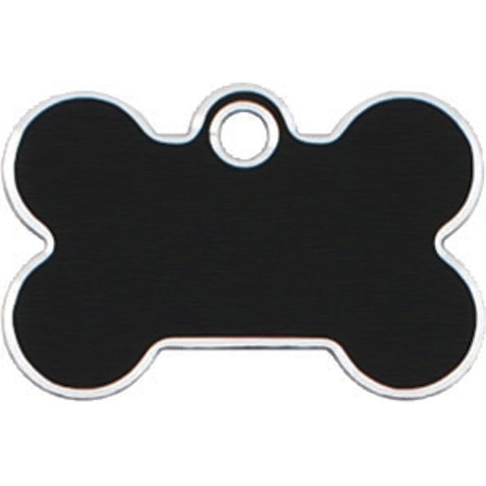 Placa IMARC Hi Line Hueso Pequeño, 3 x 2 cm, Aluminio, Negro. Si quiere añadir grabación añada el artículo H166200, indique el nombre a grabar en el campo de observaciones de su pedido. Se pueden añadir hasta 2 grabaciones por placa.