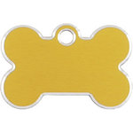 Placa IMARC Hi Line Hueso Pequeño, 3 x 2 cm, Aluminio, Oro. Si quiere añadir grabación añada el artículo H166200, indique el nombre a grabar en el campo de observaciones de su pedido. Se pueden añadir hasta 2 grabaciones por placa.