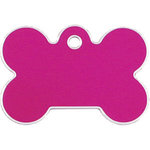 Placa IMARC Hi Line Hueso Grande, 4 x 2 cm, Aluminio, Rosa. Si quiere añadir grabación añada el artículo H166200, indique el nombre a grabar en el campo de observaciones de su pedido. Se pueden añadir hasta 2 grabaciones por placa.