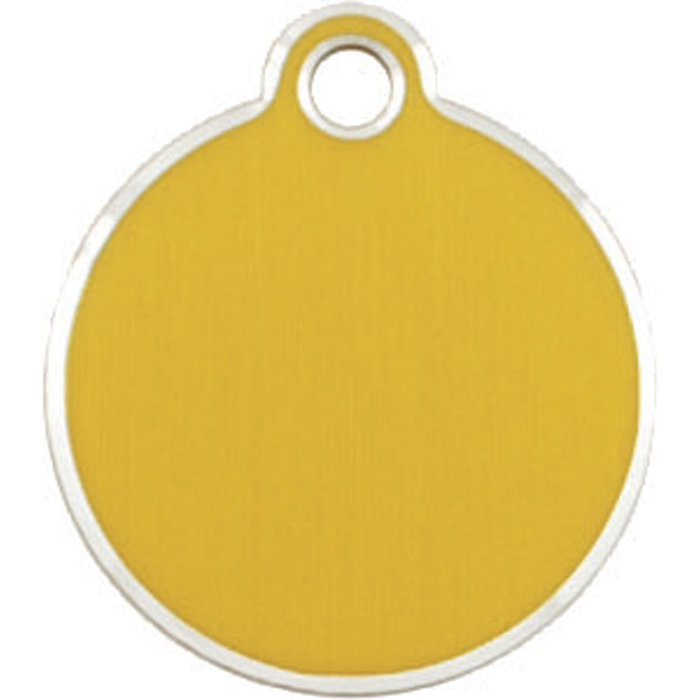 Placa IMARC Hi Line Círculo Pequeño, ø 2 cm, Aluminio, Oro. Si quiere añadir grabación añada el artículo H166200, indique el nombre a grabar en el campo de observaciones de su pedido. Se pueden añadir hasta 2 grabaciones por placa.