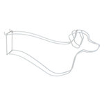 Molde forma perro con gancho para estantería, Exposción Ropa, 8 x 27 x 50 cm, Blanco