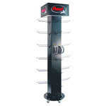 Expositor al suelo flexi VARIO, 4-caras, ø75 × 210 cm