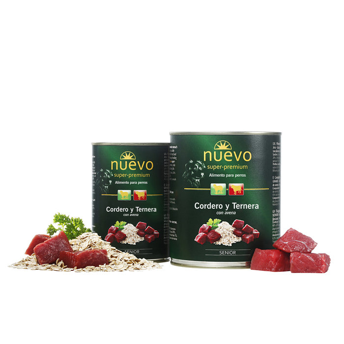 Lata Perro SENIOR: Cordero y Ternera con Avena, NUEVO, 400 g