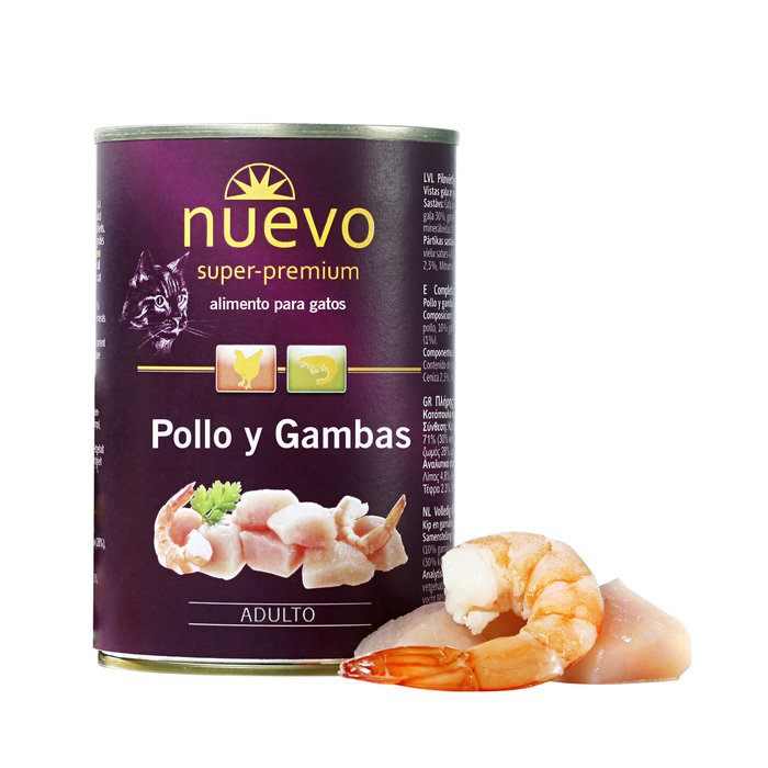 Lata Gato ADULTO: Pollo y Gambas, NUEVO, 400 g