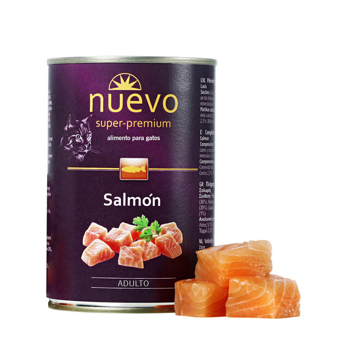 Lata Gato ADULTO: Salmón, NUEVO, 400 g