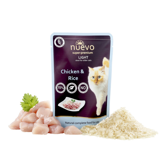 Sobre Gato LIGHT: Pollo y Arroz, NUEVO, 85 g