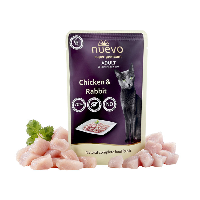 Sobre Gato ADULTO: Pollo y Conejo, NUEVO, 85 g