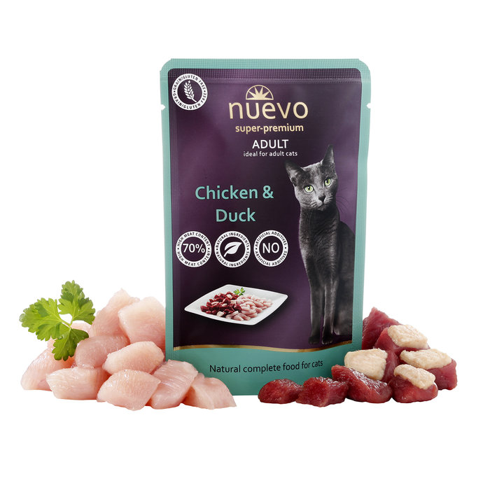 Sobre Gato ADULTO: Pollo y Pato, NUEVO, 85 g