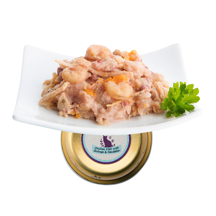 Tarrina Gato TENDER: Filetes de Pollo y Gambas, NUEVO, 85 g