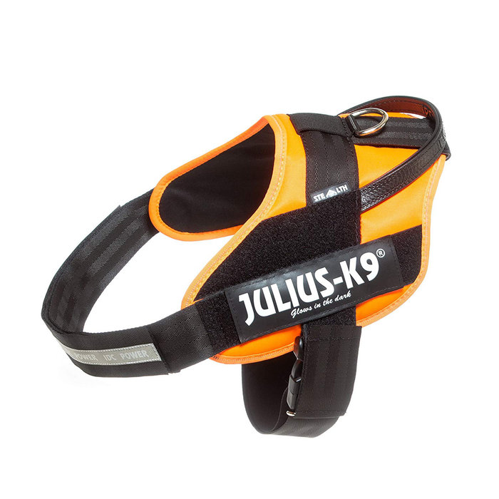 Arnés Julius-K9 IDC Sigiloso, Talla 1/L, 66-85 cm, UV Naranja