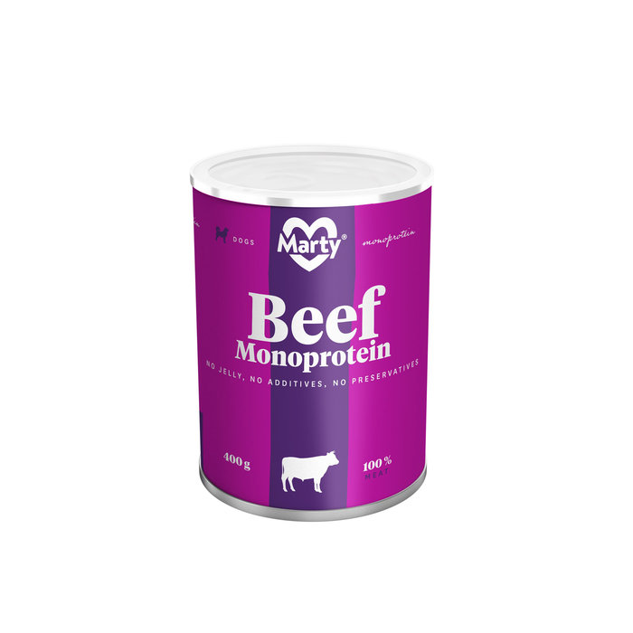 Monoproteína: Lata Perro Ternera Hipoalergénica, MARTY, 400 g
