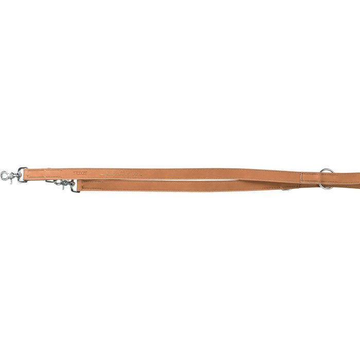 Rustic fatleather adjustable leash Heartbeat, L–XL: 2.00 m/25 mm, brown