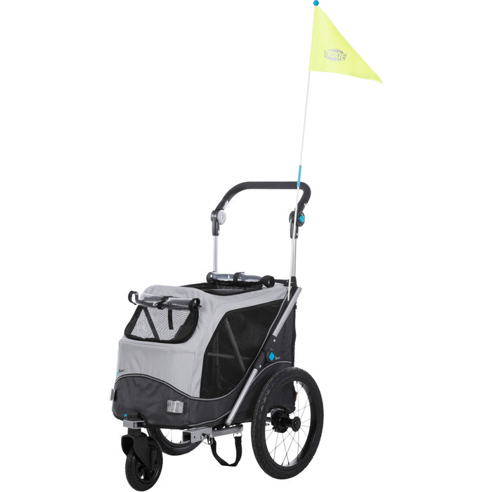 Remolque Bici, Plegado Rápido, L: 74×95×103/143 cm, hasta 30 kg, Gris