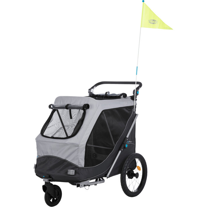 Remolque Bici, Plegado Rápido, L: 74×95×103/143 cm, hasta 30 kg, Gris