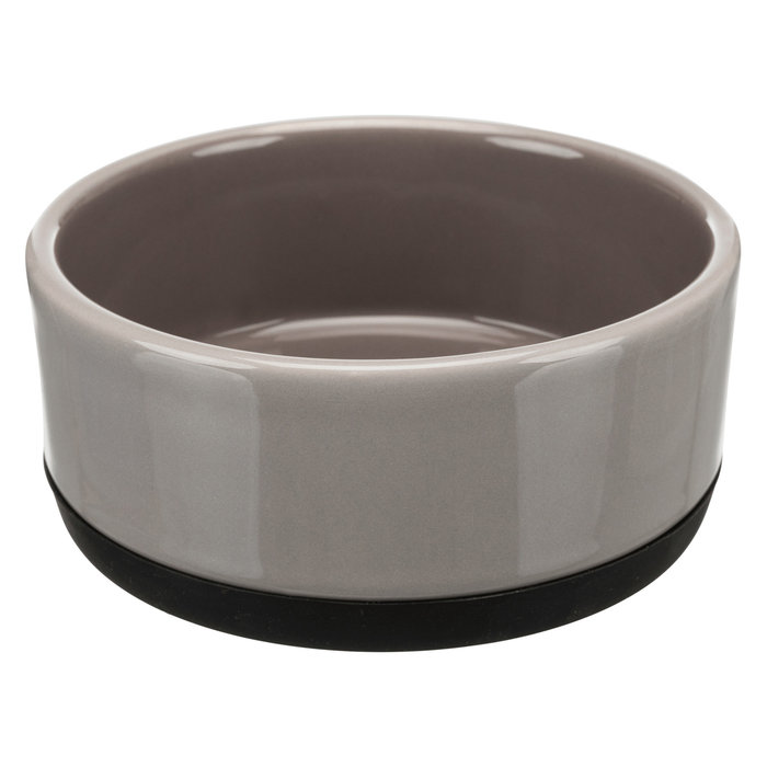 Comedero Gerámica Base Goma, 0.75l/ø 16 cm, Gris
