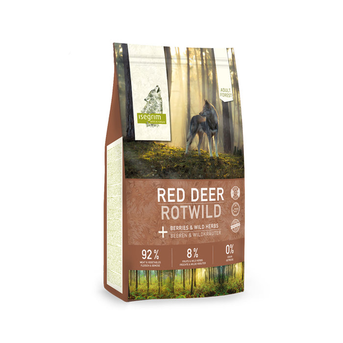 Saco Perro Adulto Ciervo Rojo + Bayas y Hierbas Silvestres, ISEGRIM, 12 kg