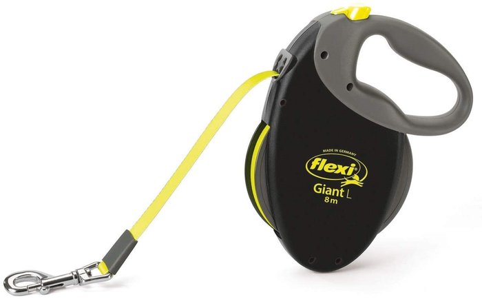 flexi NEON GIANT, L, 8 m, hasta 50 kg, Negro-Neón