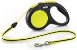 flexi New CLASSIC Neon, Cuerda enrollable, S, 5 m, Negro-Neón
