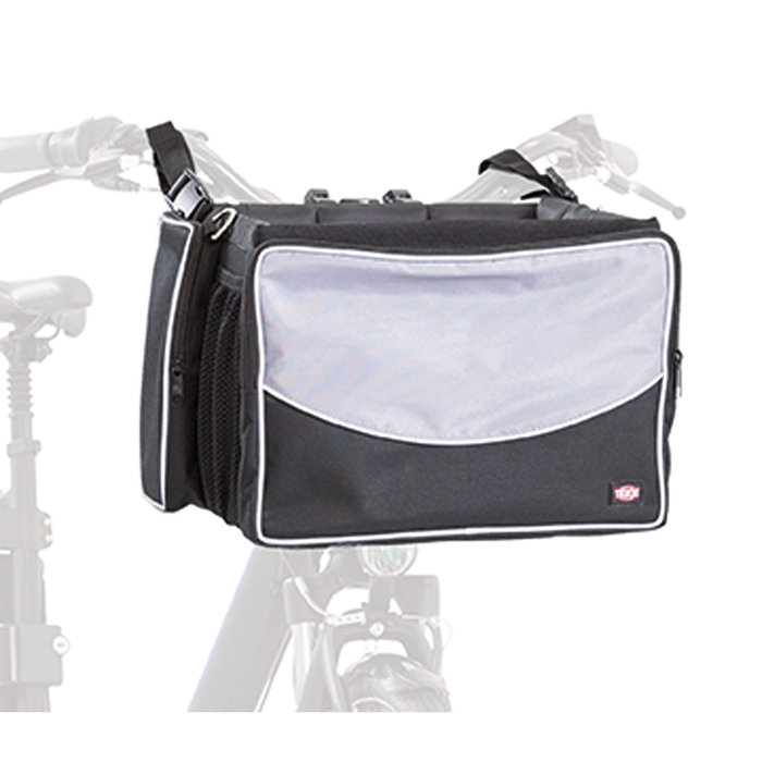 Bolsa Frontal para bicicletas, 41 × 26 × 26 cm, Negro/Gris