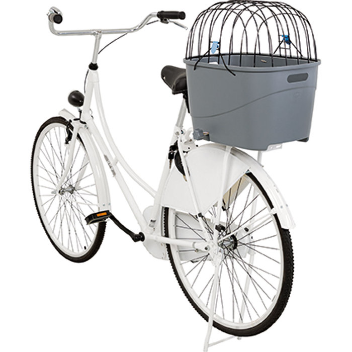 Bicycle basket for bike racks, plastic/metal, 36 × 47 × 46 cm, grey