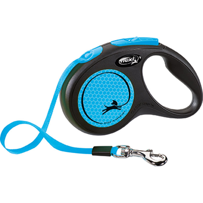 flexi New NEON, Cinta Enrollable, S: 5 m, Azul Neón