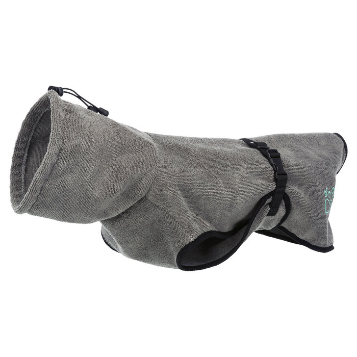 Bata de baño para perros, tela de rizo, L: 60 cm, Gris