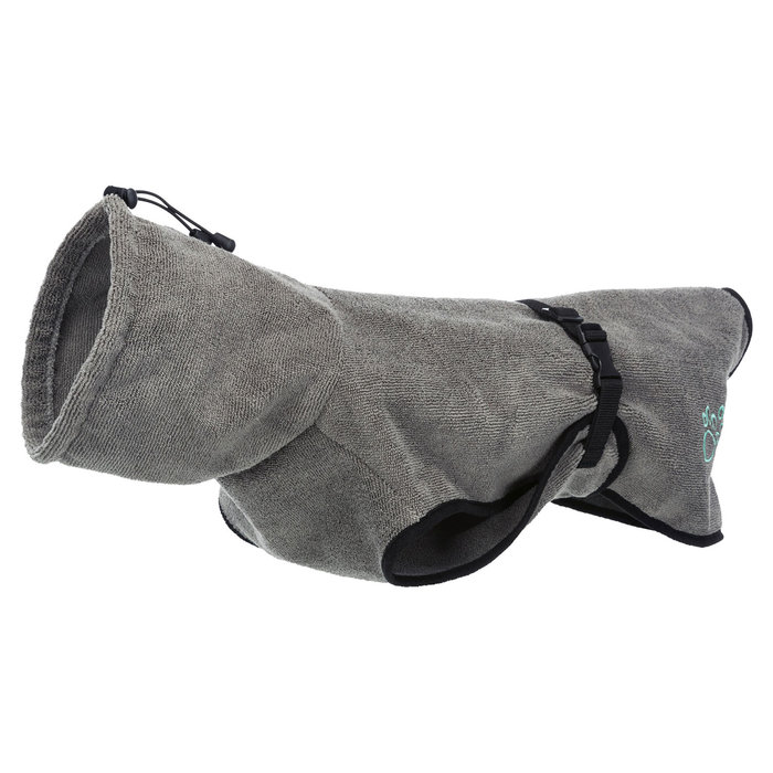 Bathrobe for dogs, terry cloth, XL: 70 cm, grey