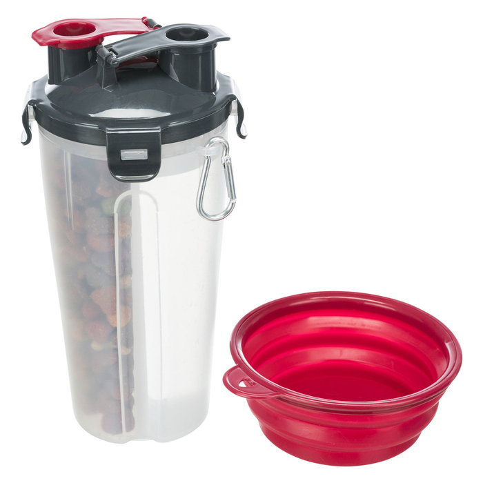 Food and water container, plastic, 2 × 0.35 l/ø11 × 23 cm