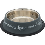 Comedero, Acero Inoxidable/anillo base de caucho, 0.45 l/ø 19 cm, Gris