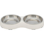 Bowl set, melamine/stainless steel, 2 × 0.2 l/ø 13 cm/27 × 3 × 14 cm, white