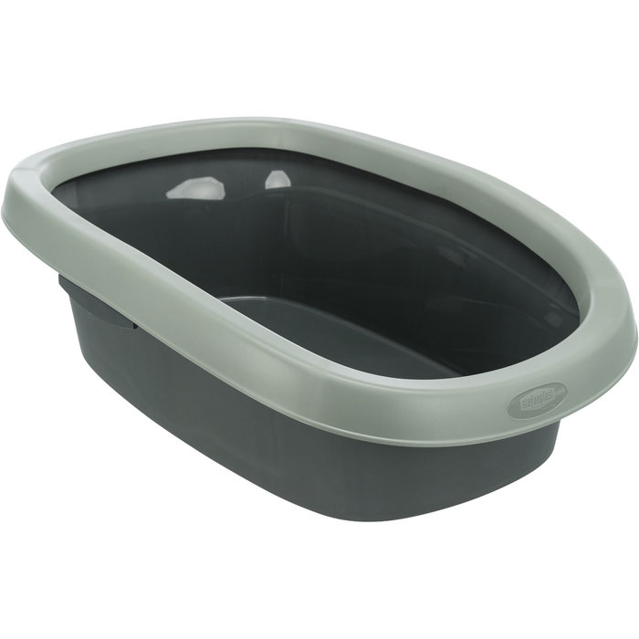 Be Eco Carlo cat litter tray, with rim, 38 × 17 × 58 cm, anthracite/grey-green