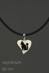 Colgante Corazon Gato 15 x 16mm.