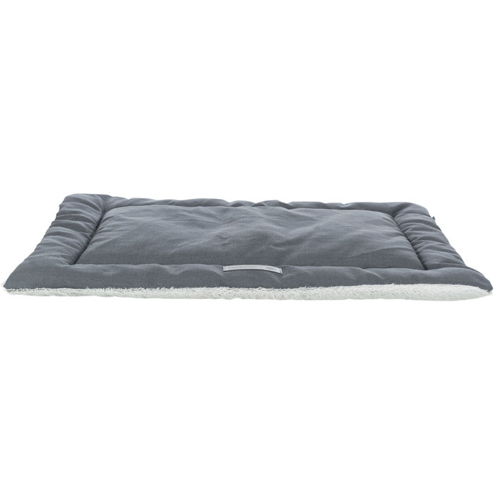 Colchoneta Farello, felpa/tejido madera, 110 × 75 cm, Blanco-Gris/Gris