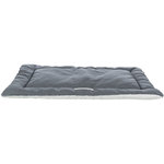 Colchoneta Farello, felpa/tejido madera, 110 × 75 cm, Blanco-Gris/Gris