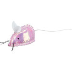 Ratón con purpurina, tela, catnip, 7 cm, Varios