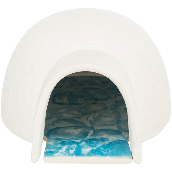 Igloo with cooling plate, mice/hamsters, ceramic, 13 × 9 × 15 cm, white