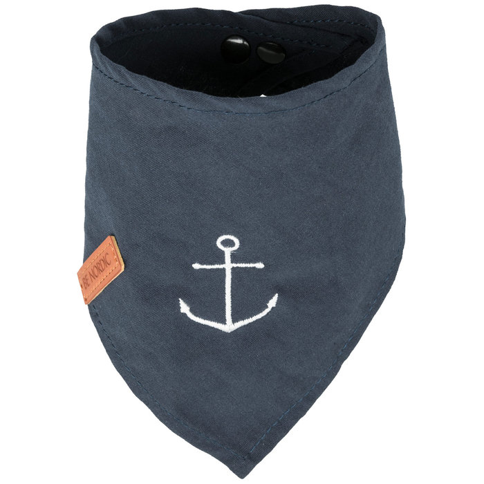 BE NORDIC Pañuelo, S, 30 cm, Azul oscuro con estampado de anclas