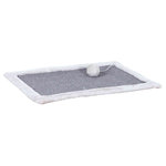 Alfombrilla Rascadora, Borde de Felpa, 55 × 35 cm, Gris