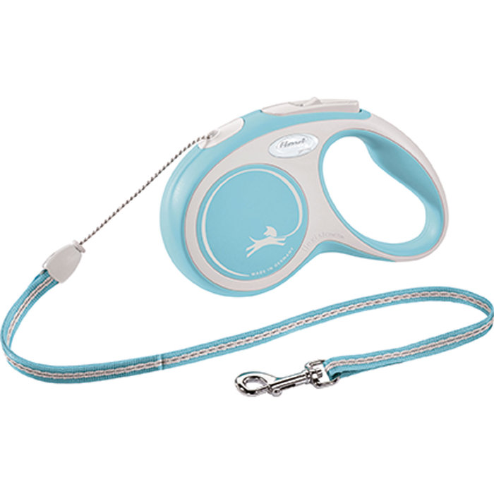 flexi New COMFORT, cord leash, M: 8 m, light blue