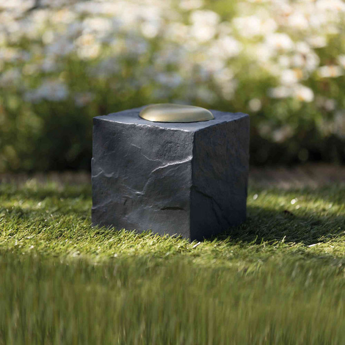 Piedra Conmemorativa Cubo Corazón, 11 × 11 × 11 cm, Gris